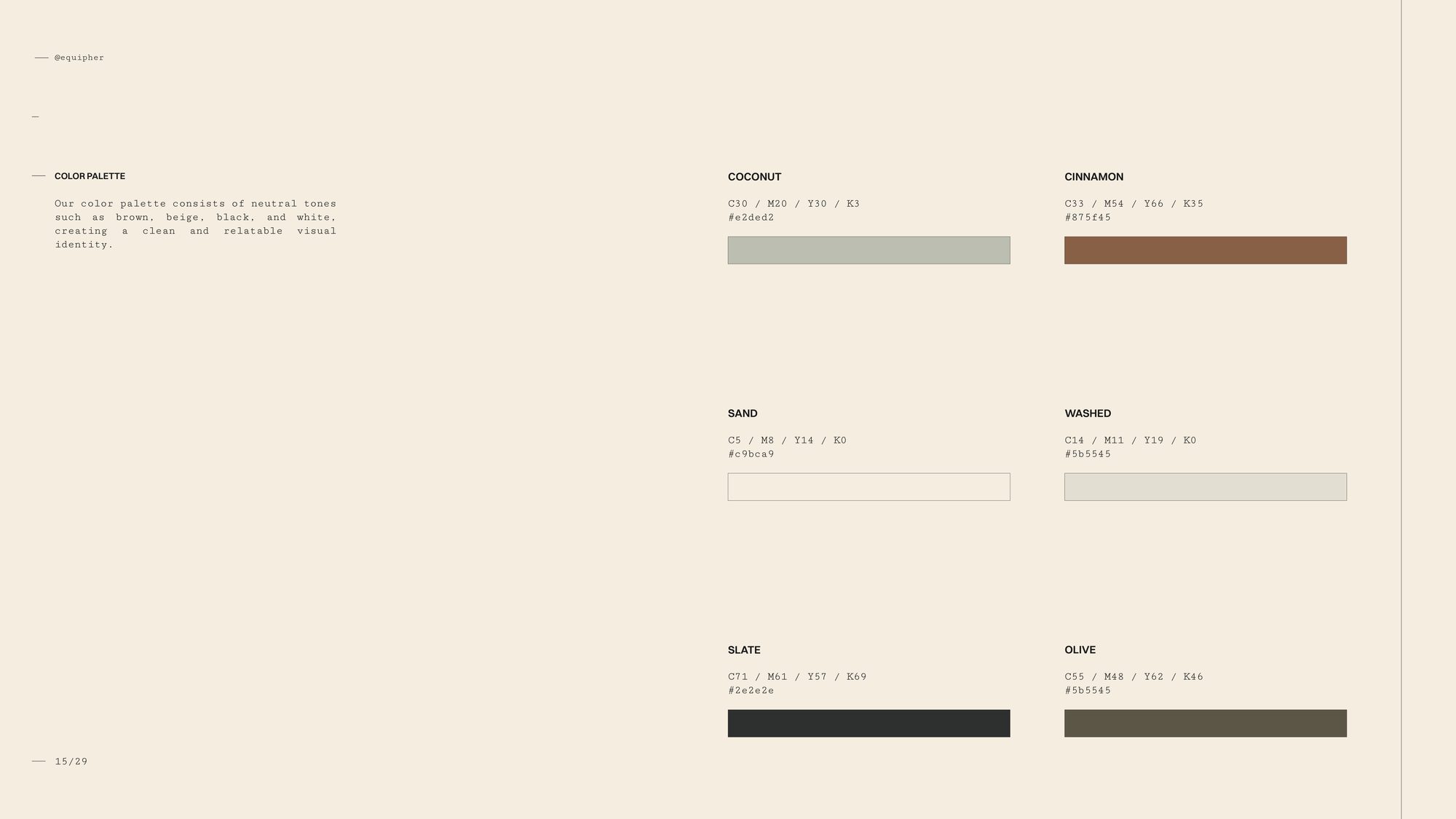 EquipHer colour palette