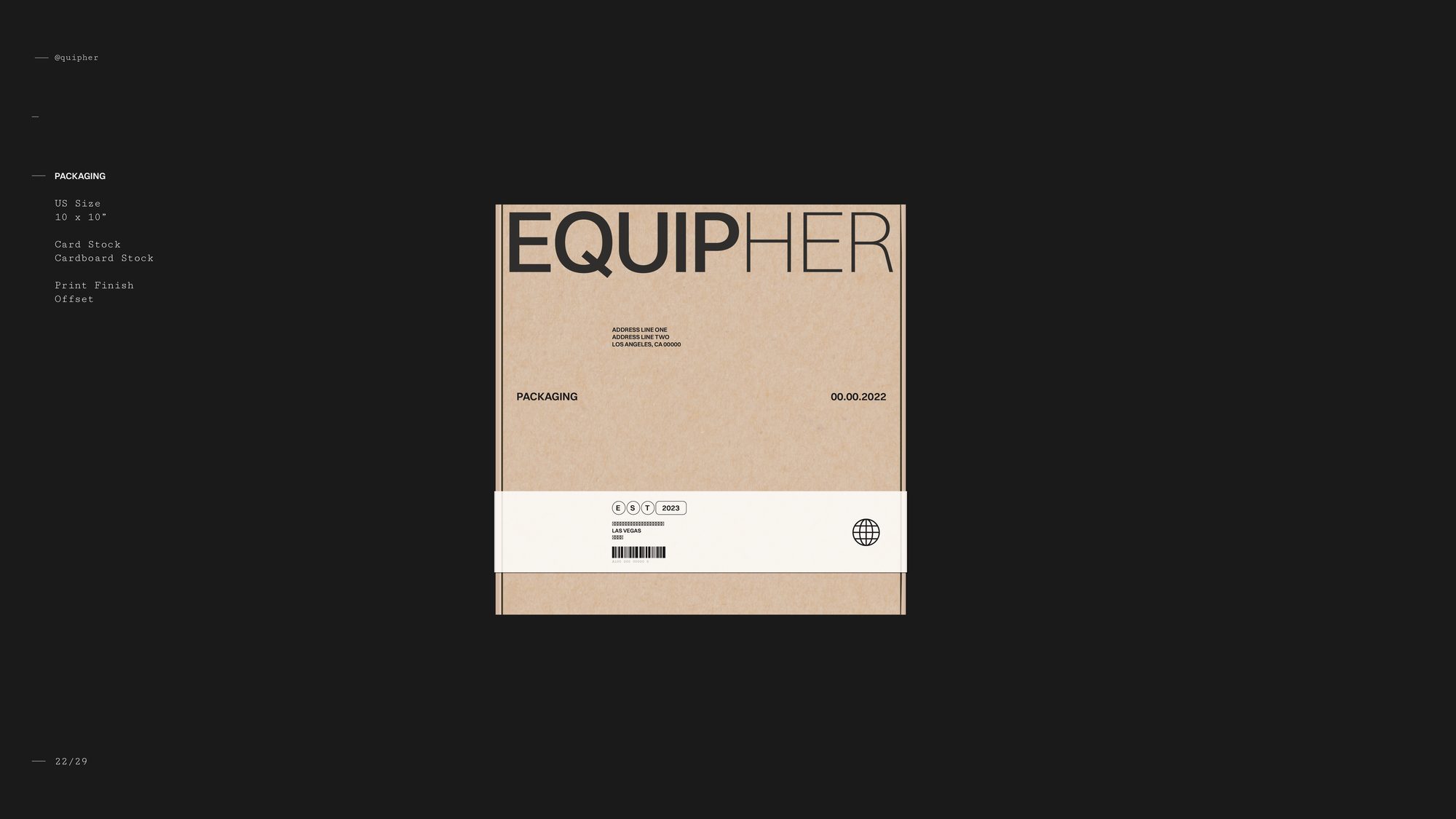 EquipHer packaging